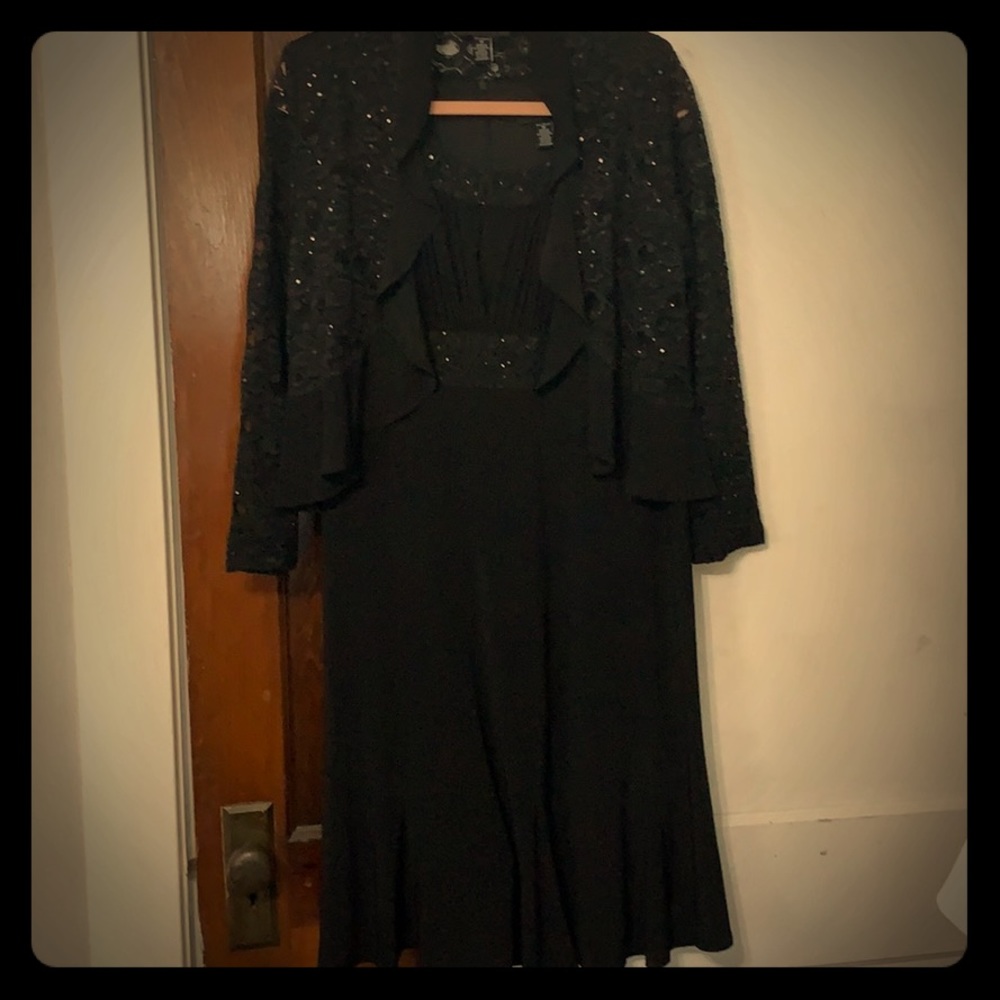 Black Sparkle Two Piece Cocktail Dress